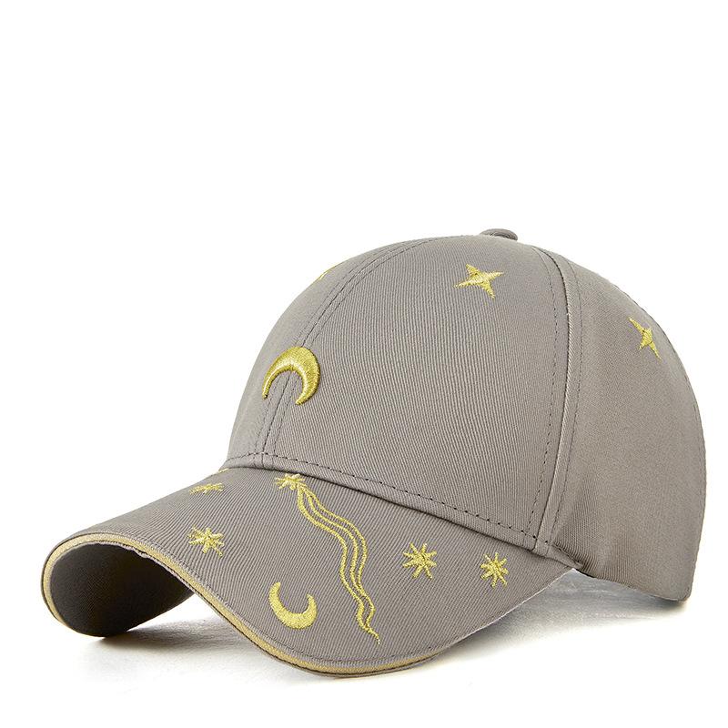 Spring and Summer New Personality Moon Stars Trend Embroidery Golf Baseball Cap Men and Women Outdoor Sun Duck Tongue Cap