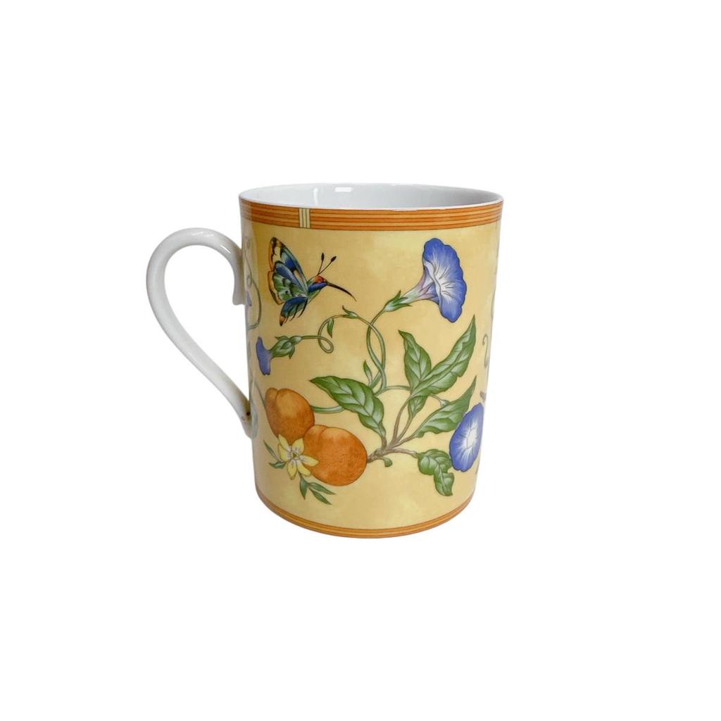 HERMES Cup Siesta Mug Pottery Yellow x white unisex Storage box Used