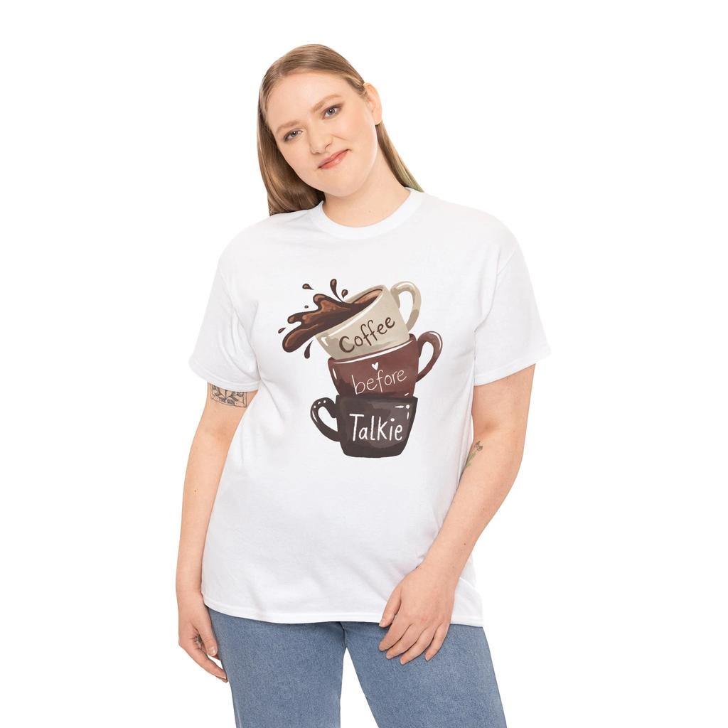 Coffee & Sarcasm T-shirt Tops Tees Unisex | Funny Caffeine Lover Coffee Before Talkie
