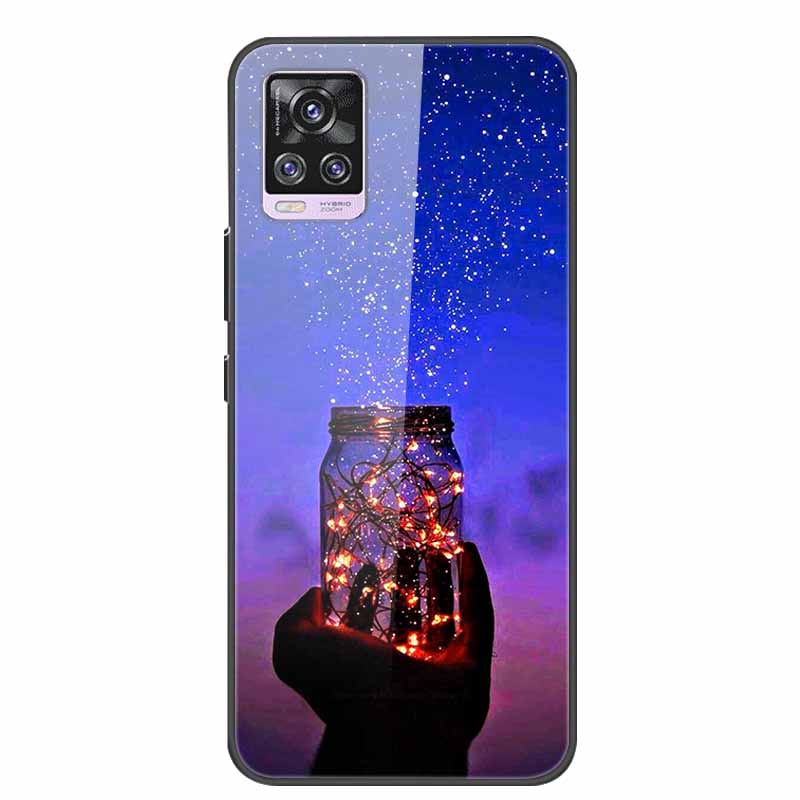 For Vivo V20 Pro Phone Case V 20 Pro Soft Bumper Tempered Glass Hard Back Covers Cases For Vivo V20 Pro Case 6.44" Coque Fundas