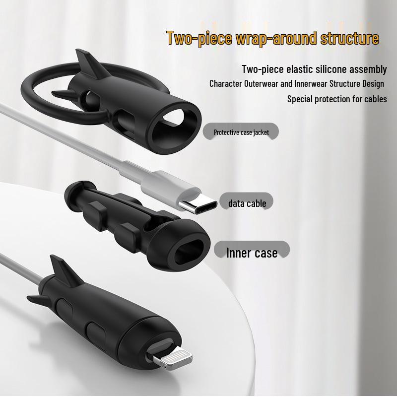 Silikonowy ochraniacz na kabel i pasek do przechowywania 2 w 1 dla ładowarek Apple