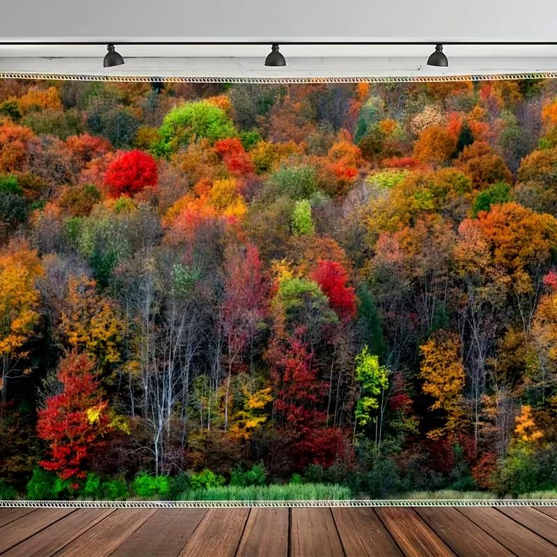 2D Seasonal Photo Booth Background, Autumn Woodland Landscape 47.2x31.5inch/120*80cm