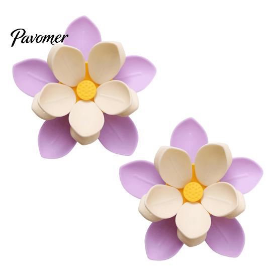 Floral Fridge Magnet Clip 2PCS Lotus Blossom Sealing Clips, Magnetic Refrigerator Bag Multi-petal Moisture-Proof Storage for Kitchen Snack