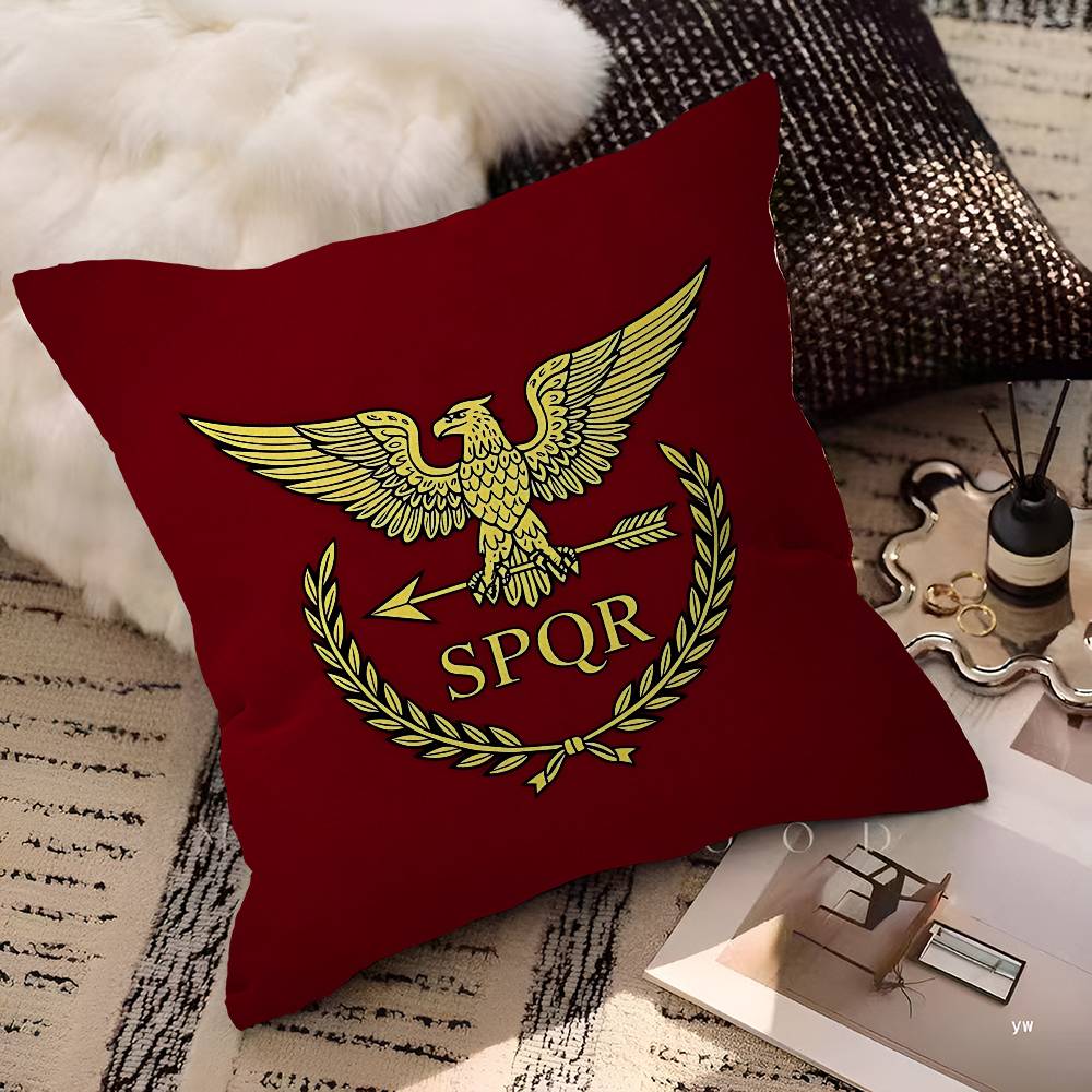 Roman S-SPQRS Office Cushion Pillowcase Car Cushion Cover45X45CM Lumbar Pillowcase Sofa Pillowcover