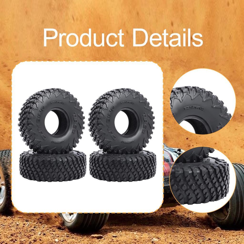 4Pcs Upgrade Part Replaces Modification Premium Professional 63mm RC Rubber Tires 1.0 inch for