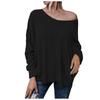 Women's fashion casual loose string back off shoulder T-shirt top