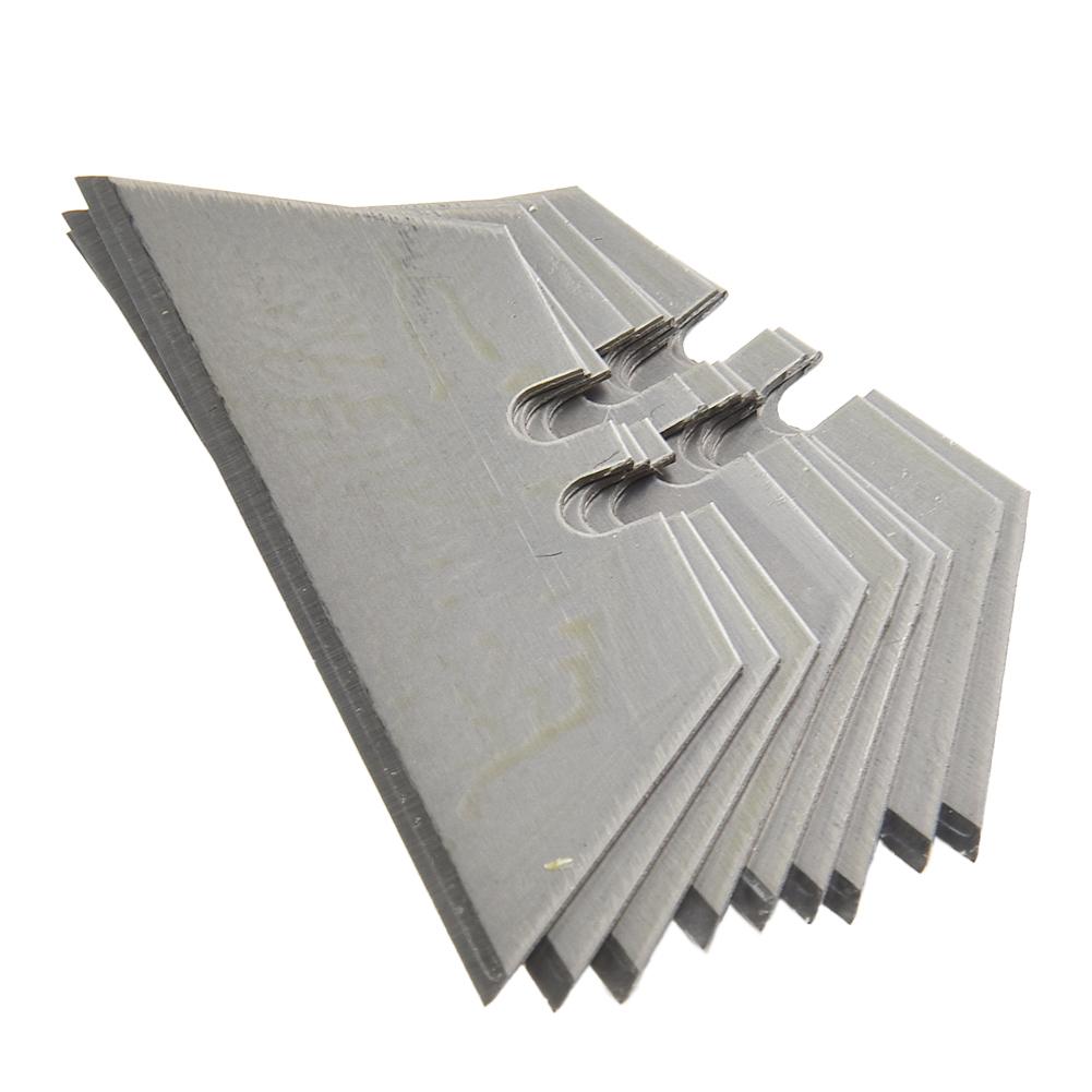 Trapezoidal Blade 2.36×0.7 Inch 30 Pcs Set 60# Carbon Steel Black Silver