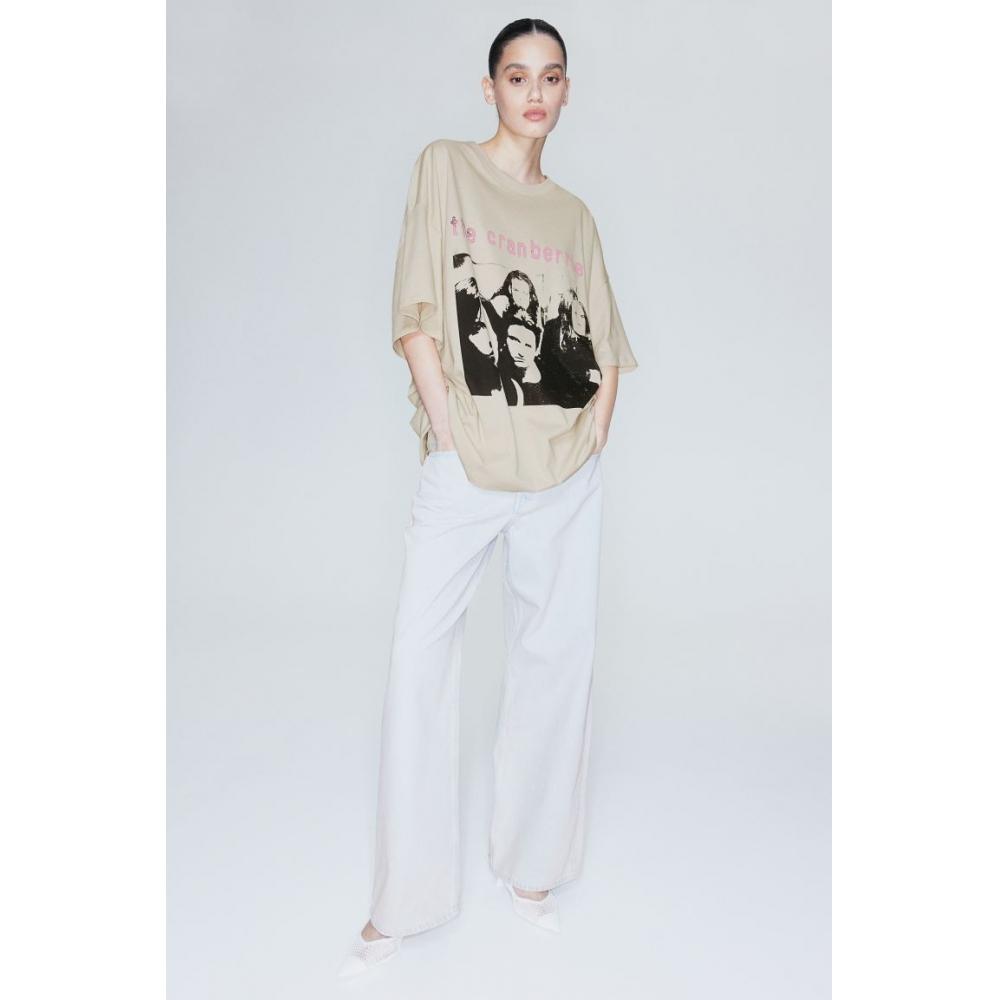 

Футболка большого размера с принтом HM Light Beige The Cranberries