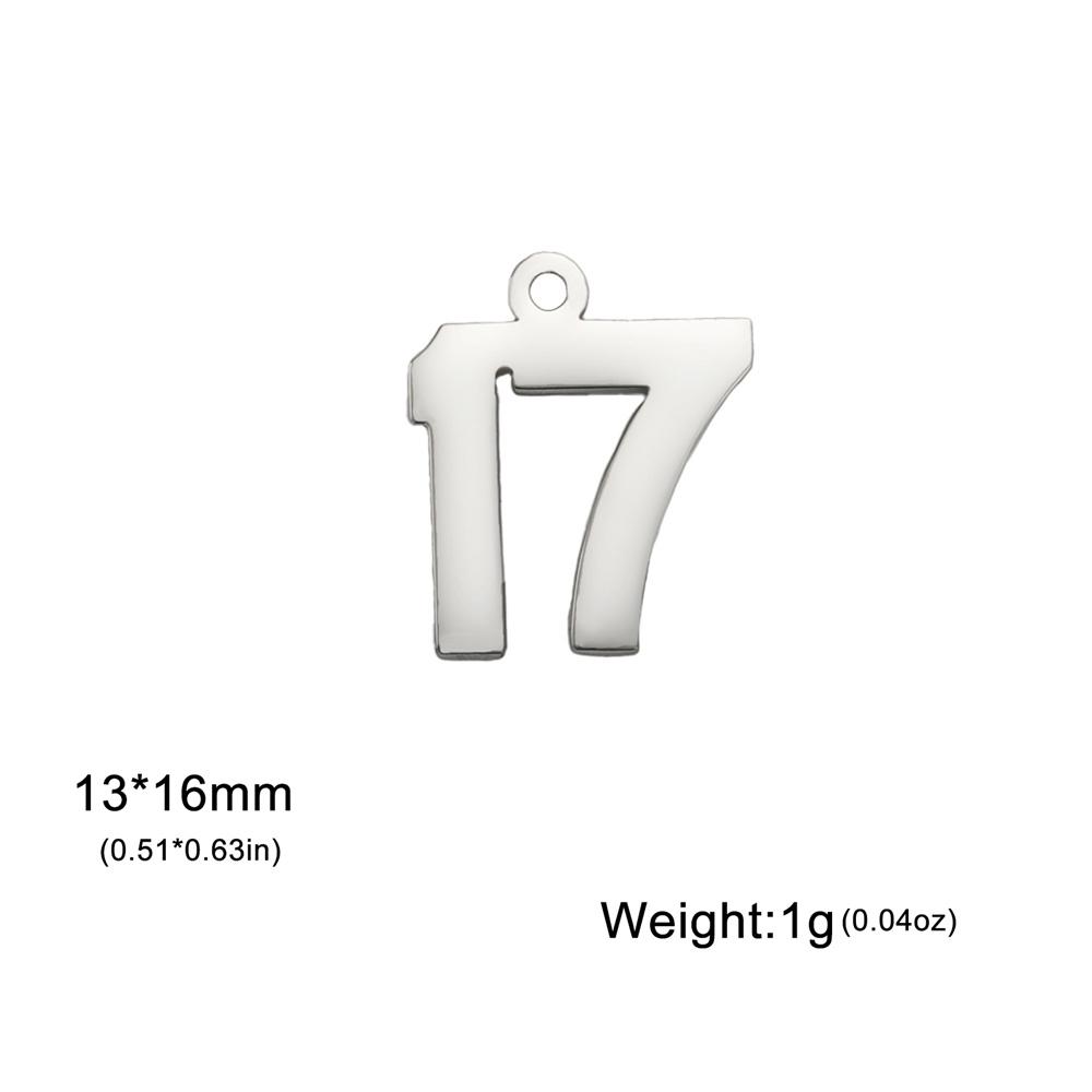 My Shape 1-25 Numbers Charms Stainless Steel Lucky Number Pendant for Necklace Bracelet Jewelry DIY Accessories Wholesale 10pcs