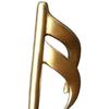 Music Note Sculpture Gold Resin Musical Symbol Figurine Modern Tabletop Decoration for Piano Room Home Office Table Centerpiece