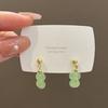 New Chinese Retro Green Crystal Earrings Women's Light Luxury Personality High Sense Spice Girl Earrings 925 Silver Needle Ears
