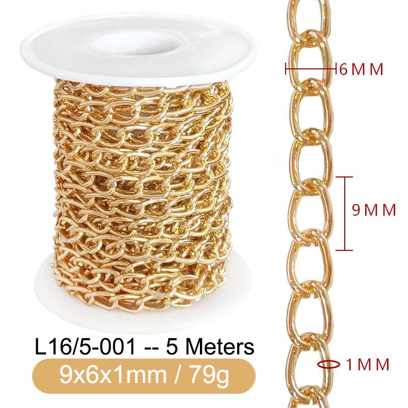 5M Metal Aluminum O-Shaped Chains Twist Chain for DIY Necklace Bracelet Jewelry Making Clothing Bag Component Accessory Supplies