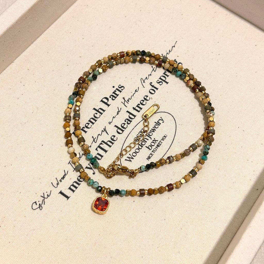 Collier de Perles en Pierre Naturelle pour Femmes - Choker Chaîne Clavicule de Luxe 2025