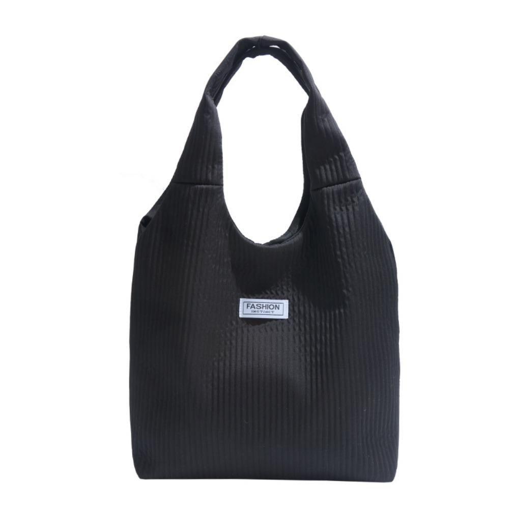 

Solid Color Hand-held Tote Bag Large Capacity Women s Handbag Fashion Shoulder Bag Student чёрный