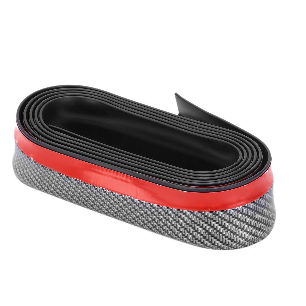 2.5m Car Front Bumper Lip Spoiler Cover Rubber Carbon Fiber Color Universal for Truck