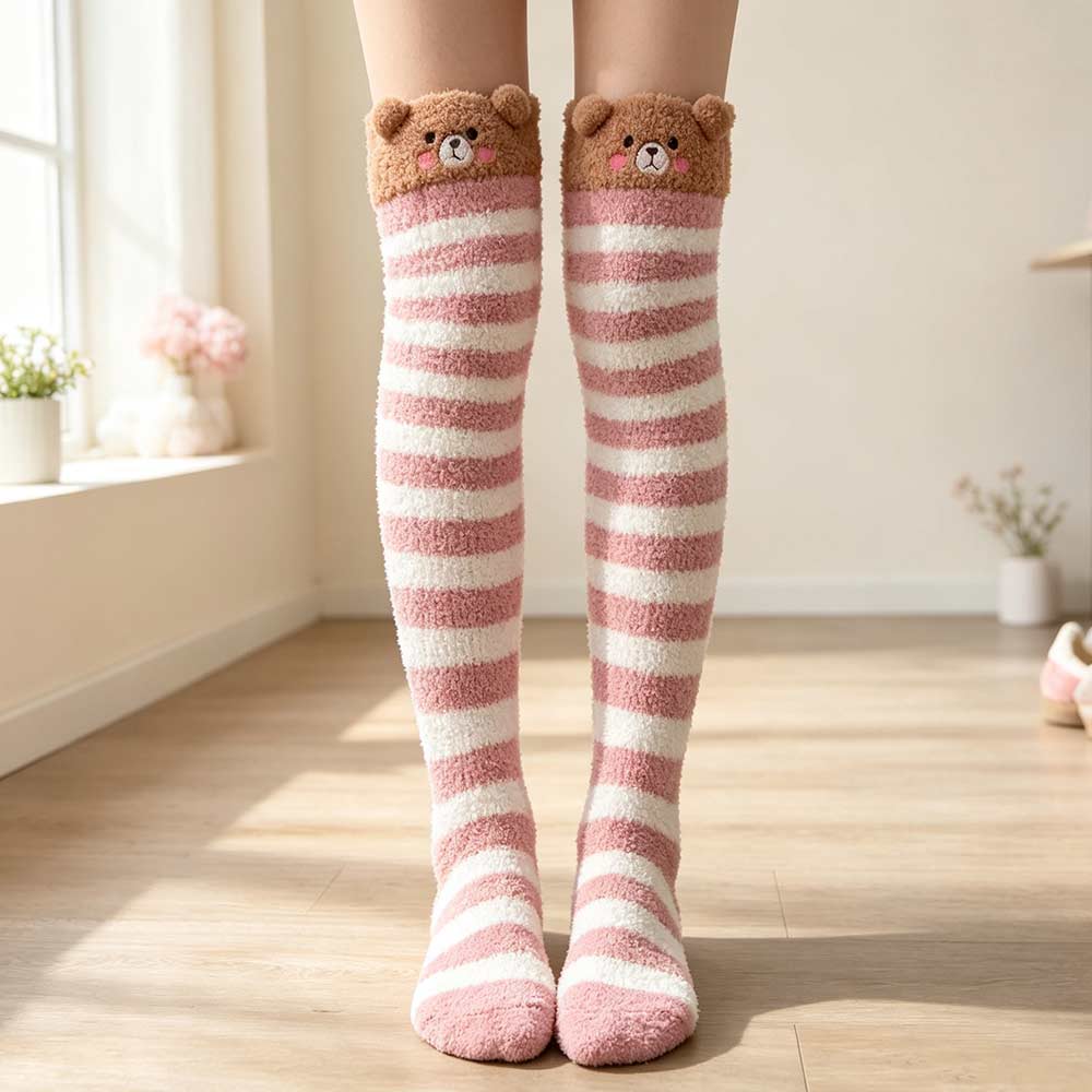 Cozy Modeling Stockings Animal Sock Knee Lovely Kawaii Warm Socks Long Thigh High Winter Striped