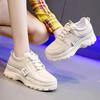 Dad Shoes Women's Sports and Leisure Shoes Spring New Single Shoes Heightened Platform Women's Shoes Velvet White Shoes
