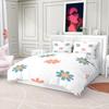 White flowers style - Digital Printed Duvet Set - Polyester - Bedroom Decor -1 bed cover +2 pillowcases (no pillow core)