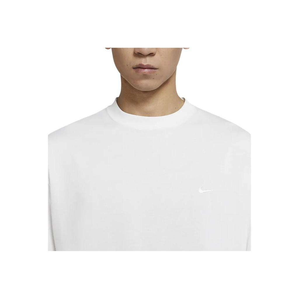 Nike Solo Swoosh Solid Crew Neck T-Shirt Men Tops White DA0321-121