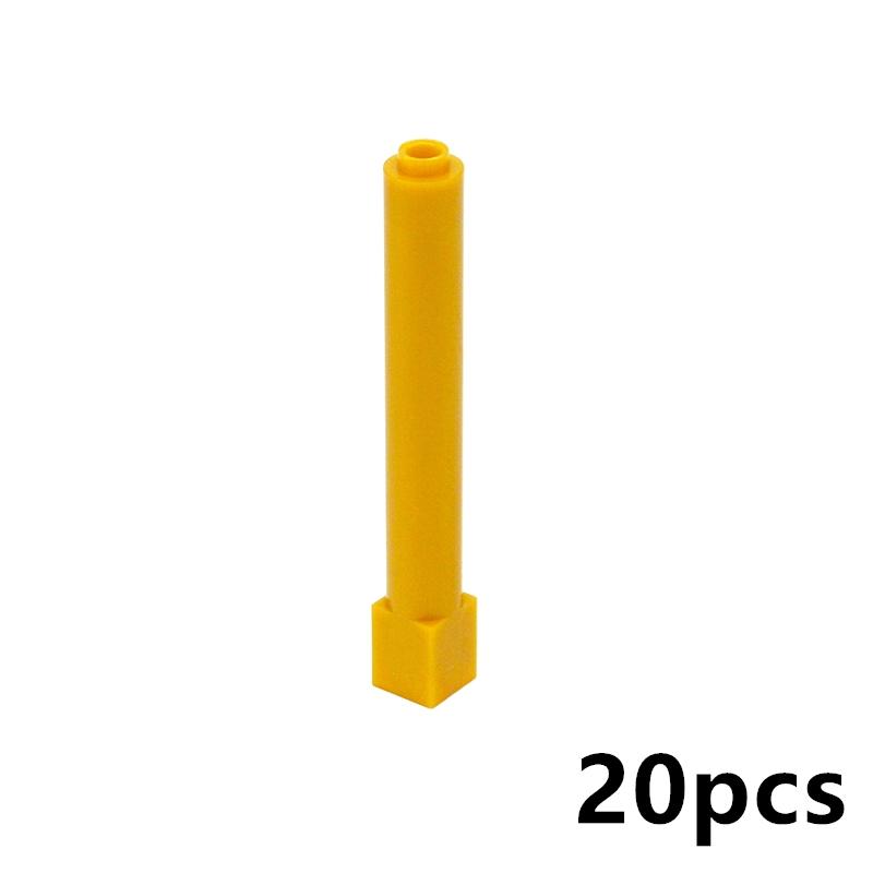 20 Stück Bausteine 43888 Stütze 1x1x6 Solide Säule MOC Teile Kompatibel mit DIY Steinen Pädagogisches Kreatives Spielzeug für Kinder