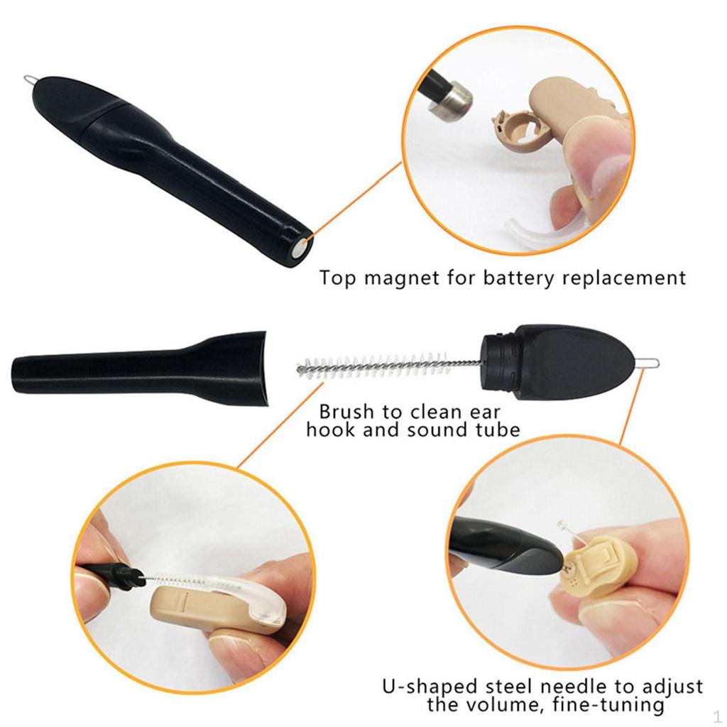 Hearing Amplifier Cleaning Brush, Aid Multifunctional Compact Practical Tool