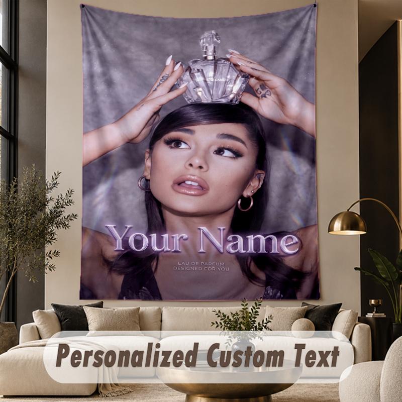 Custom Text Printed Tapestry Ariana Grande Pattern Large Wall Hanging Indoor Room Decor