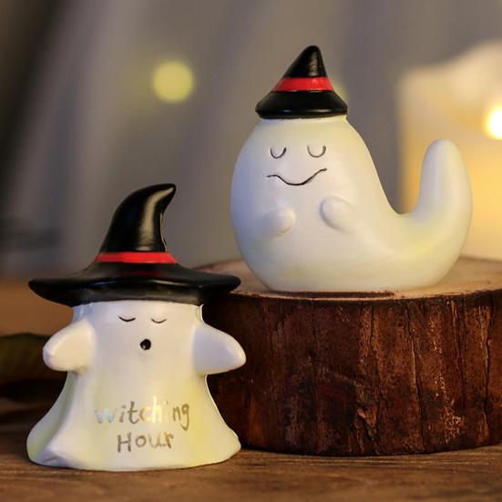 Yousheng Halloween Figure, Compact Resin Ghost Desktop Ornament, Halloween Decoration for Home Parties Window Holiday