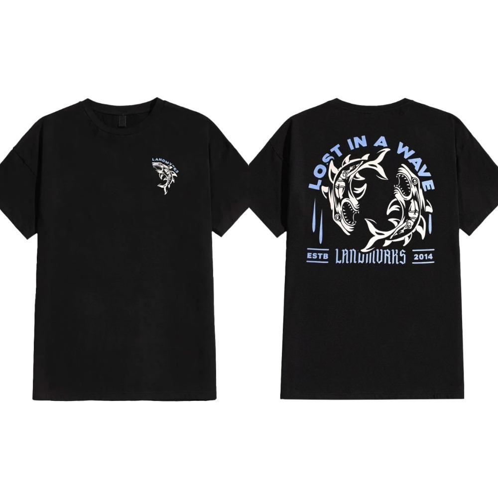 Metalcoreová kapela Landmvrks Módní doplňky Potisk Tričko Pánské Dámské Kulatý výstřih Bavlněné Tričko Volné Ležérní Oversized High-street Top