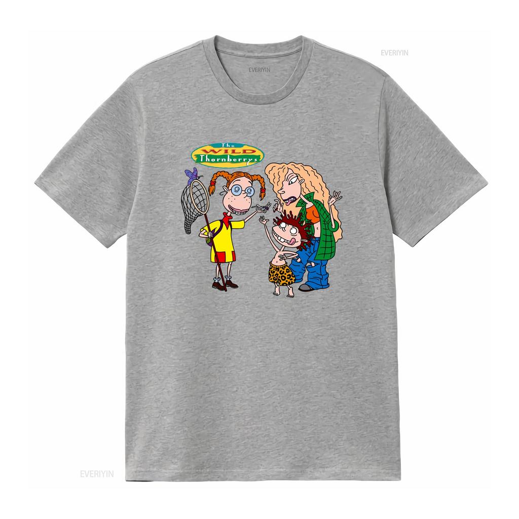 Wild Thornberrys Bugcatcher Eliza Donny And Debbie Cartoon Print T Shirt S 2Xl Light Blue vintage Washed Comfortable fashion