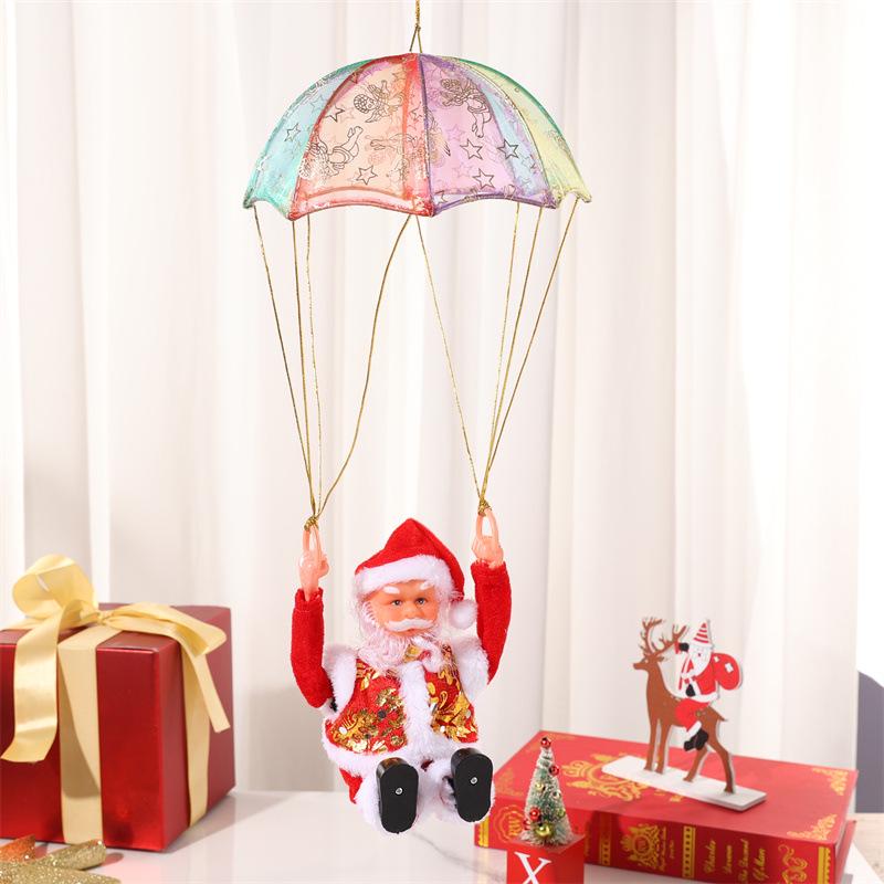 Musical Santa Claus Electric Parachute Glider - Christmas Decoration Toy