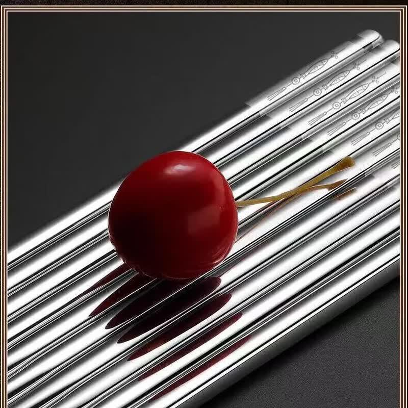 Zhi Shi Thickened Stainless Steel Square Chopsticks