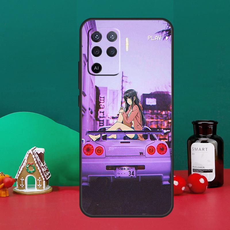 JDM Anime Aesthetic For OPPO A79 A74 A94 A58 A78 A98 A5 A9 A53 A52 A72 A15 A17 A77 A16 A76 A96 A57S A54S Case