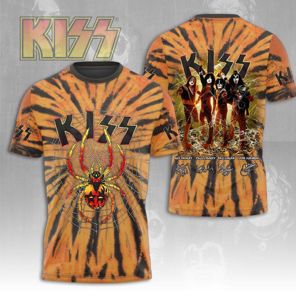 Kiss Band Cool Lässig Spaß Streetwear Hip Hop 3D Druck Herren/Damen Kurzarm T-Shirt Oversized Rundhals Tee Top Herren T-Shirt