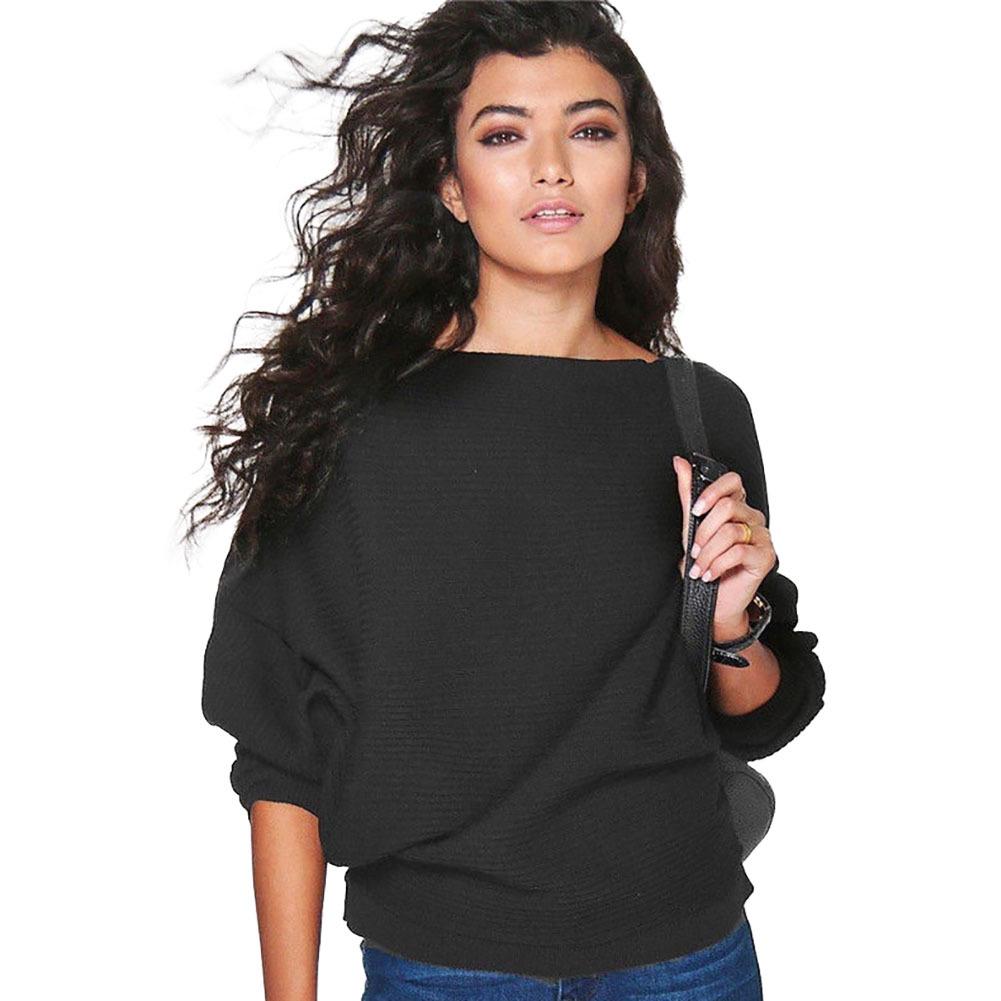 

Женщины Свободный трикотажная летучая мышь Рукав Повседневный джемпер Тип свитера