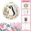 Embroidery Starter Kit for Beginners Cross Stitch Set with Floral Animal Landscape Patterns Pre-Printed Fabric Threads Needles Instructions DIY Craft