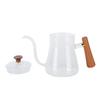 Kaffeekessel Pour Over Hochborosilikatglas Hitzebeständig Rund Holz Isolierter Griff