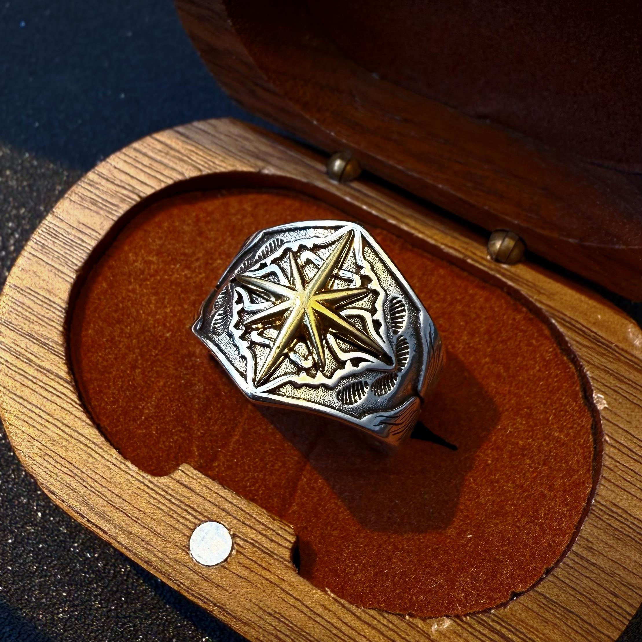 

Ретро Октаграмма Восьмиконечная Звезда Регулируемое Открытое Кольцо Для Мужчин Панк Готика Дерзкий Медь Циркон Модные Унисекс Аксессуары Крутой Подарок 9-11