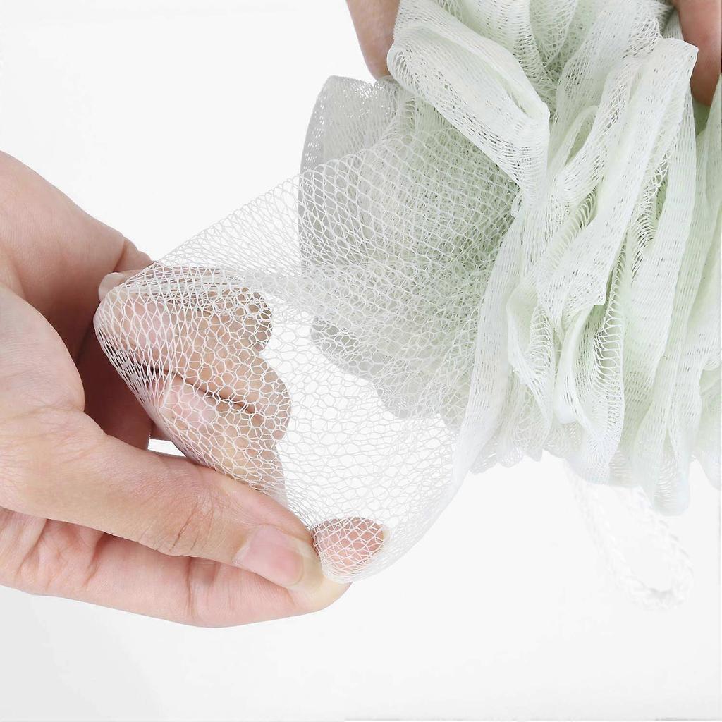 4 Pack Mesh Pouf Bath Sponge - Mesh Loofah Body Exfoliating Shower Ball Shower Sponge