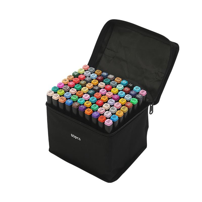 48-Color Dual Tip Alcohol-Based Marker Set for Kids, Quick-Drying Art Pens