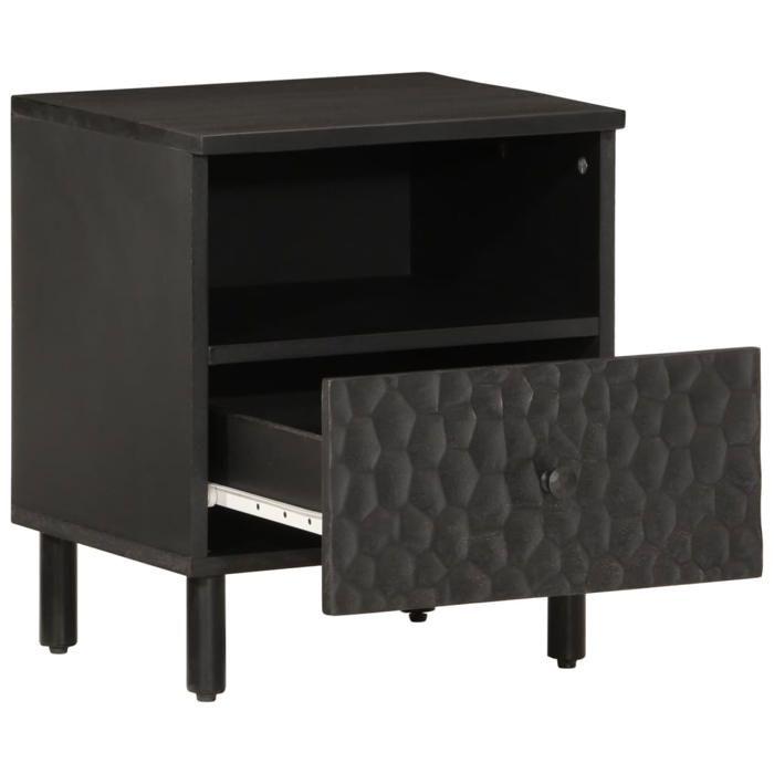 VidaXL Table de Chevet, Armoire de Lit avec Pieds, Table de Nuit avec Rangement, Armoire de Nuit Chambre, Moderne, Noir Bois 356825
