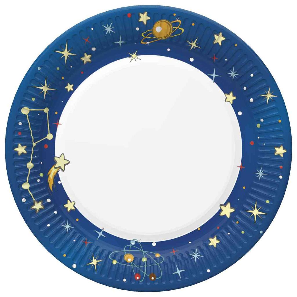 Space Stars Paper Plates 18cm 8pcs