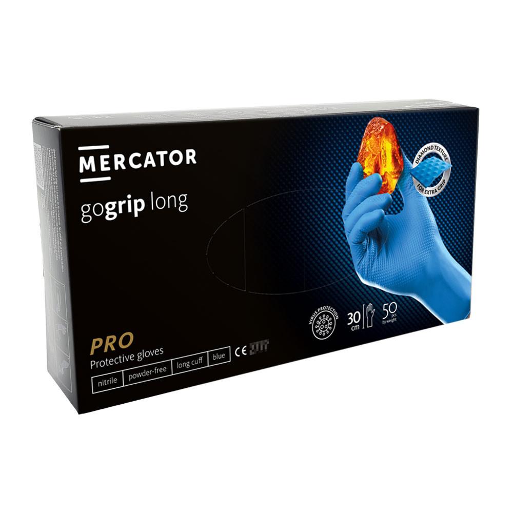Nitrile Gloves Blue Mercator Gogrip Long 50 Pcs