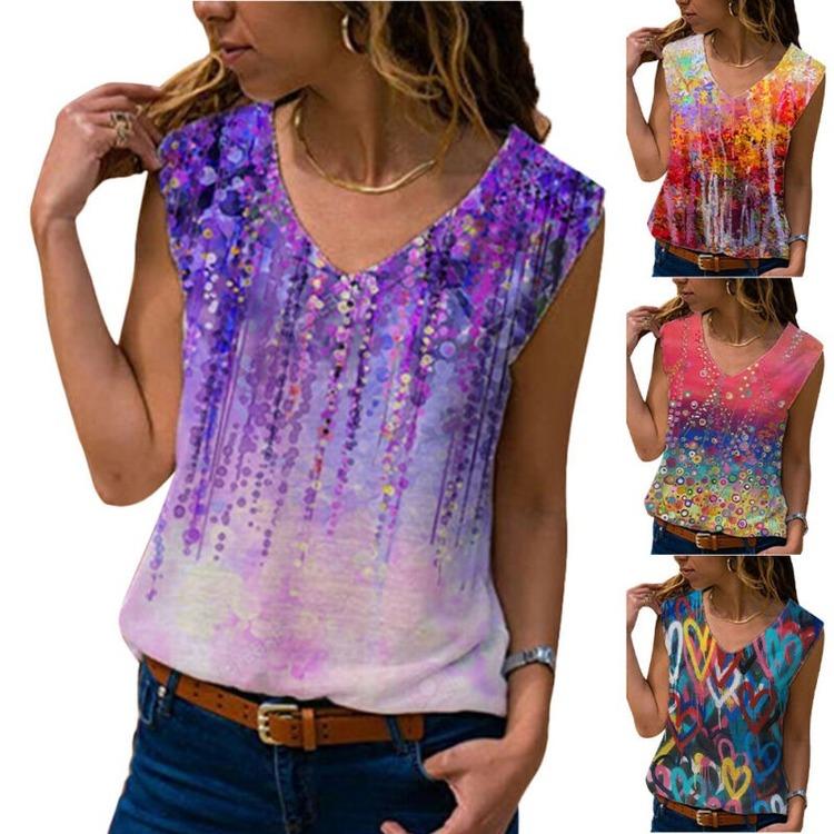 Produktbild von Kaufe Sommer Damen Tank Top V-Ausschnitt Weste Einfarbig Strick Locker Große Größe Sexy Camisole Zum Preis Ab 32