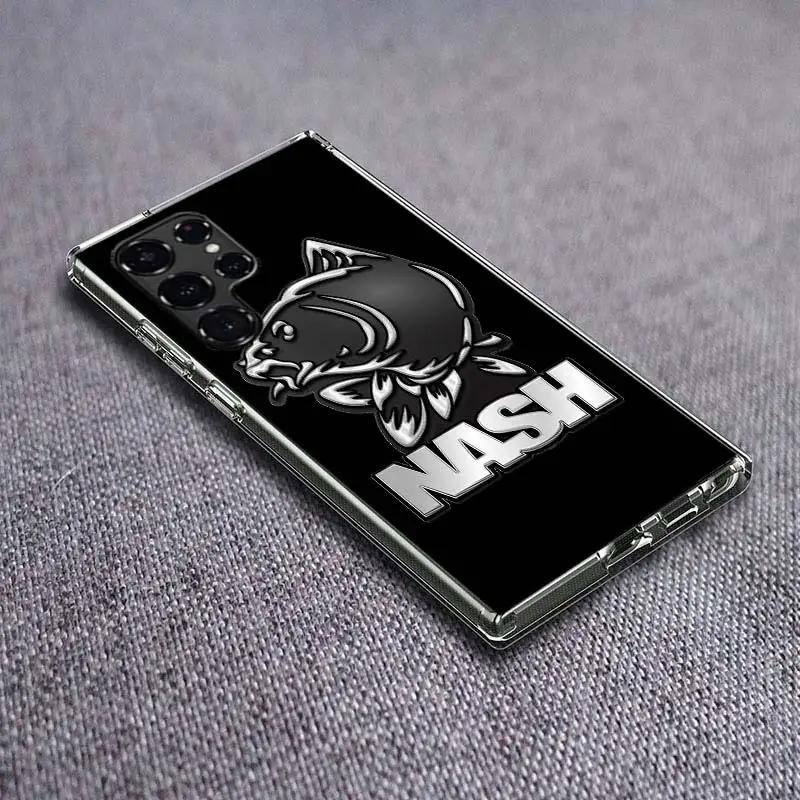Nash Fishing Logo Clear Phone Case for Samsung Galaxy S21 Plus S24 S23 S20 FE S22 S26 Ultra S25 Edge TPU Capa Cases Cover Shockp