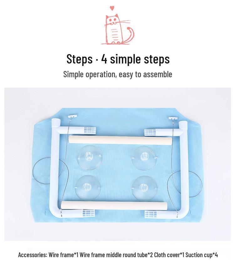 Top-Selling Suction Cup Cat Hammock: Removable & Washable - Perfect All-Season Cat Bed