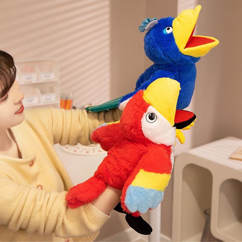 35Cm New 6 Style Toucan Hand Puppet Plush Toys Toucan Parrot Bald Eagle Peacock Owl Flamingo Children'S Game Plush Dolls Gifts