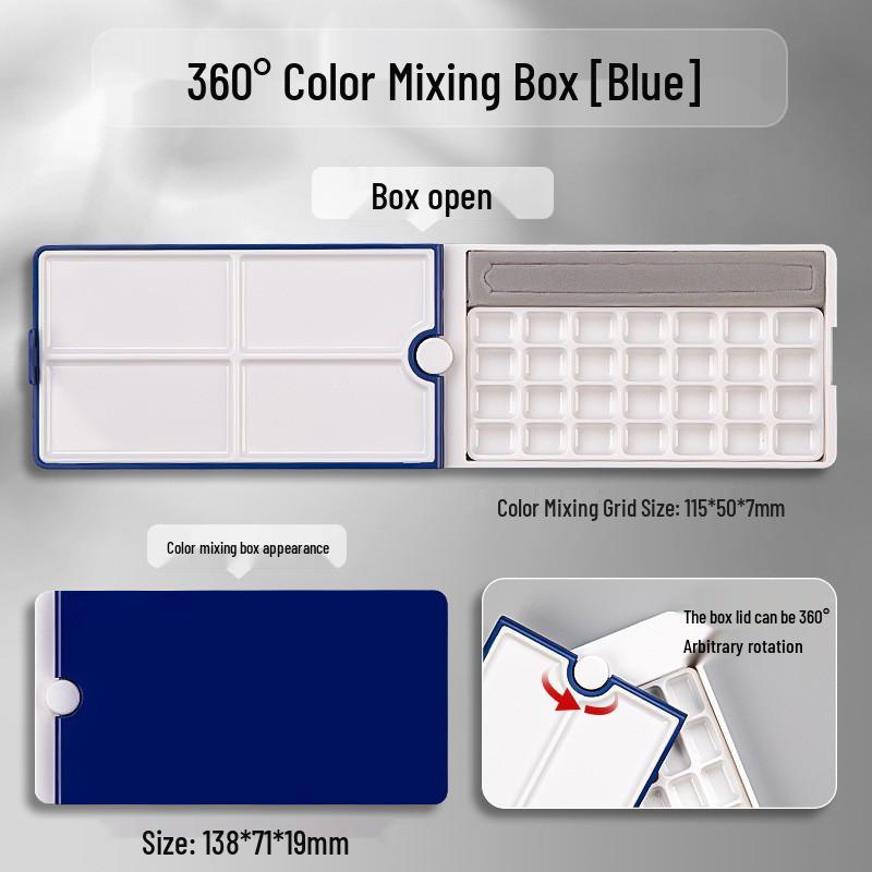 Shimingke 12-Grid Ceramic Palette with Lid - Easy To Clean for Oil and Watercolor Painting