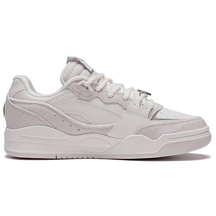 Li Ning Moon White Dream Theme Thick Sole Height Increasing Wear Resistant Breathable Low Top Skate Shoes Men Skate Shoes Gray AGCS251-5