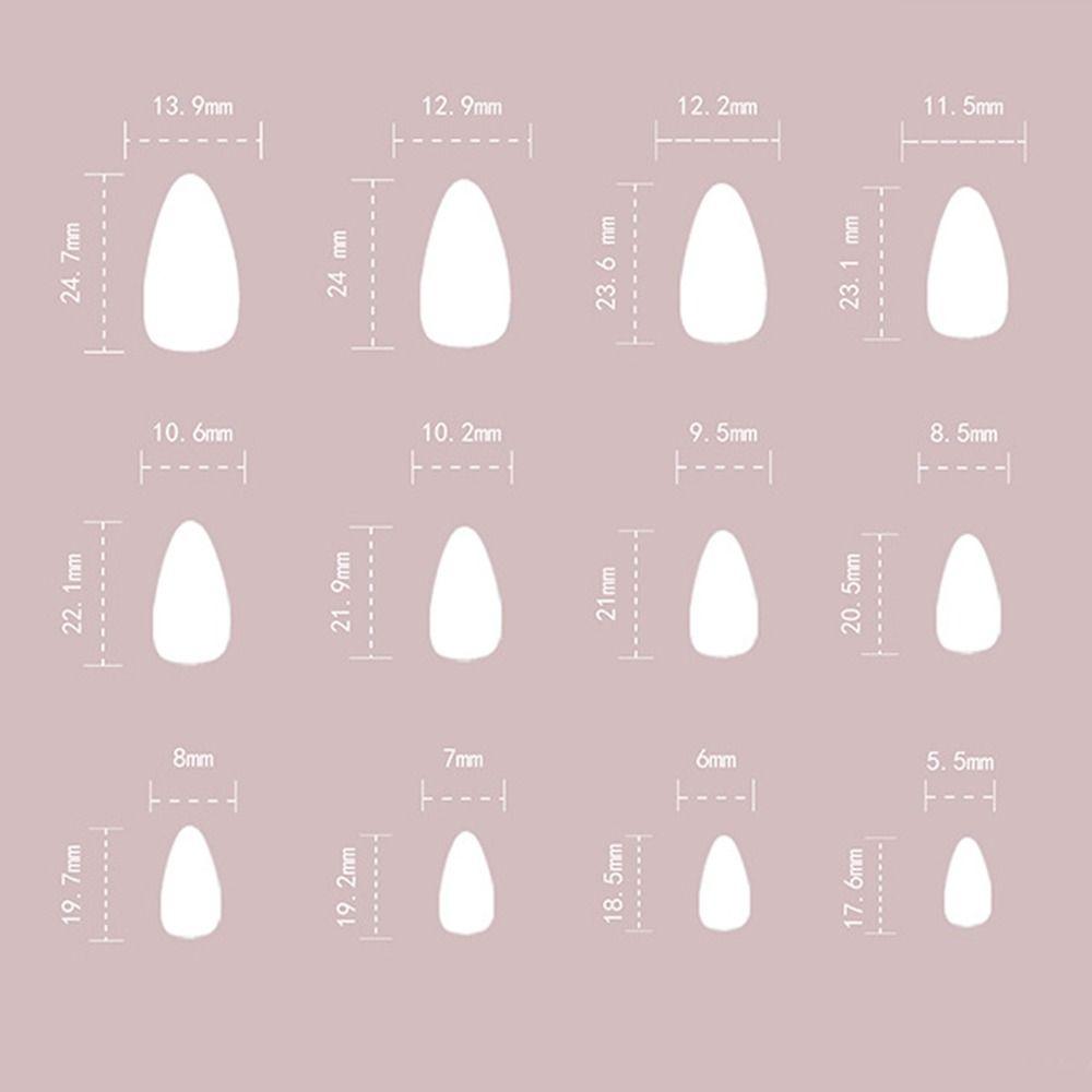 Französische Kunstnägel, lange mandelförmige Nagelspitzen, Maniküre, künstliche Nägel, DIY