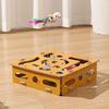 Cat Scratch Puzzle Box Cat Nail File Enrichment Box Interactive Self-Play Maze Box Scratcher for Indoor Cats Mental Stimulation